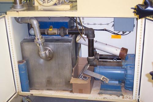 USED: Prater classifier mill, model CLM-18, stainless steel. Fine milling granulator for -100 mesh to +325 mesh products. 3 hp main motor. 1/2 hp classifier motor. Multi-stage, portable. Air classifi...