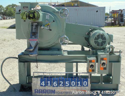 Used Yaskawa and Company YM Micro Cut Classifying Mill, Type YACA-400HU. Capacity 300 to 20000 kg/hr, cut size 8 micron meter to 100 micron meter. 15" diameter grinding disk, 4130/40 stainless steel....