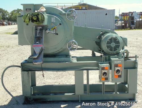 Used Yaskawa and Company YM Micro Cut Classifying Mill, Type YACA-400HU. Capacity 300 to 20000 kg/hr, cut size 8 micron meter to 100 micron meter. 15" diameter grinding disk, 4130/40 stainless steel....