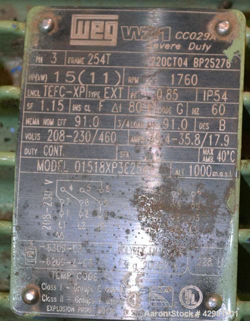 Used CPM Roskamp Series 900 Roller Mill, Type DP900-12, Carbon Steel.  (2) Pairs of  9’’ diameter x 12’’ wide rolls. Manually adjustable.  Manual feed gate adjustment, top feed hopper.  Driven by a 1...