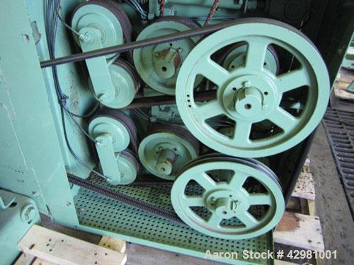 Used CPM Roskamp Series 900 Roller Mill, Type DP900-12, Carbon Steel.  (2) Pairs of  9’’ diameter x 12’’ wide rolls. Manually adjustable.  Manual feed gate adjustment, top feed hopper.  Driven by a 1...