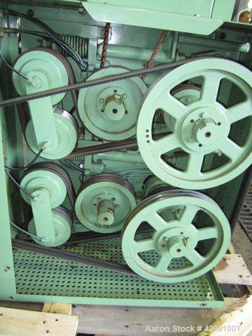 Used CPM Roskamp Series 900 Roller Mill, Type DP900-12, Carbon Steel.  (2) Pairs of  9’’ diameter x 12’’ wide rolls. Manually adjustable.  Manual feed gate adjustment, top feed hopper.  Driven by a 1...