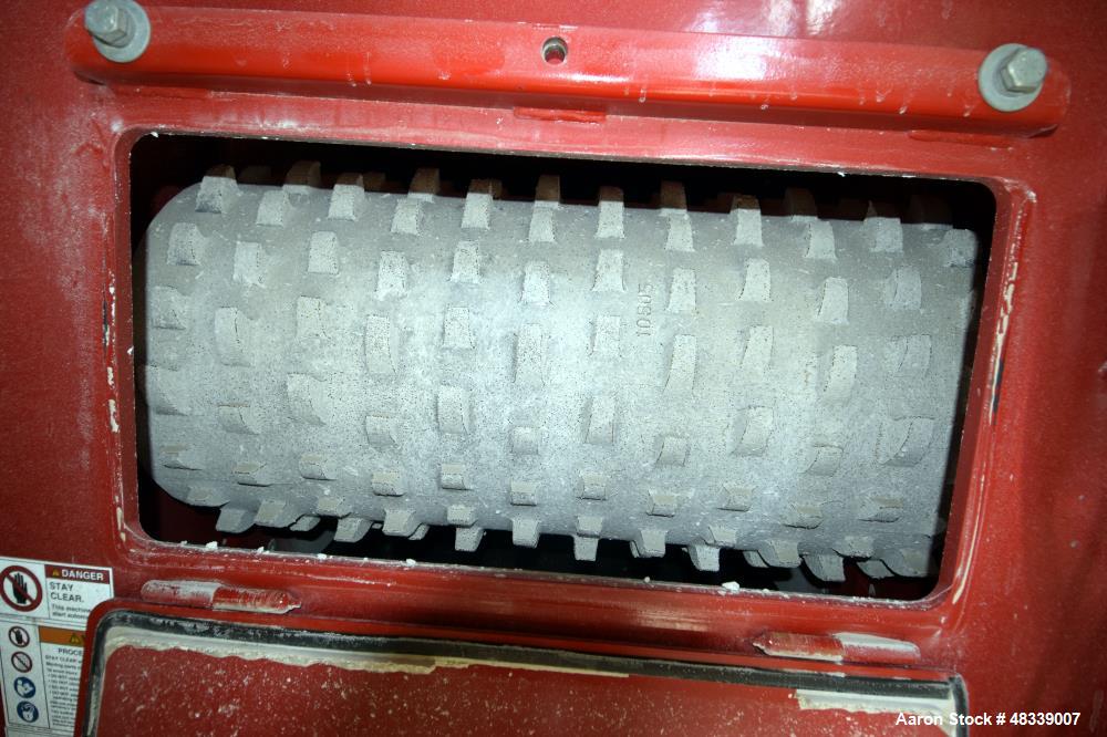 Used McLanahan 24” X 48” Heavy Duty Double Roll Crusher, Part# HDDR2448007, Carbon Steel. Designed for Trona at 700 tons per hour at 85 pounds per cubic foot bulk density. Dual flywheel drive with (2...