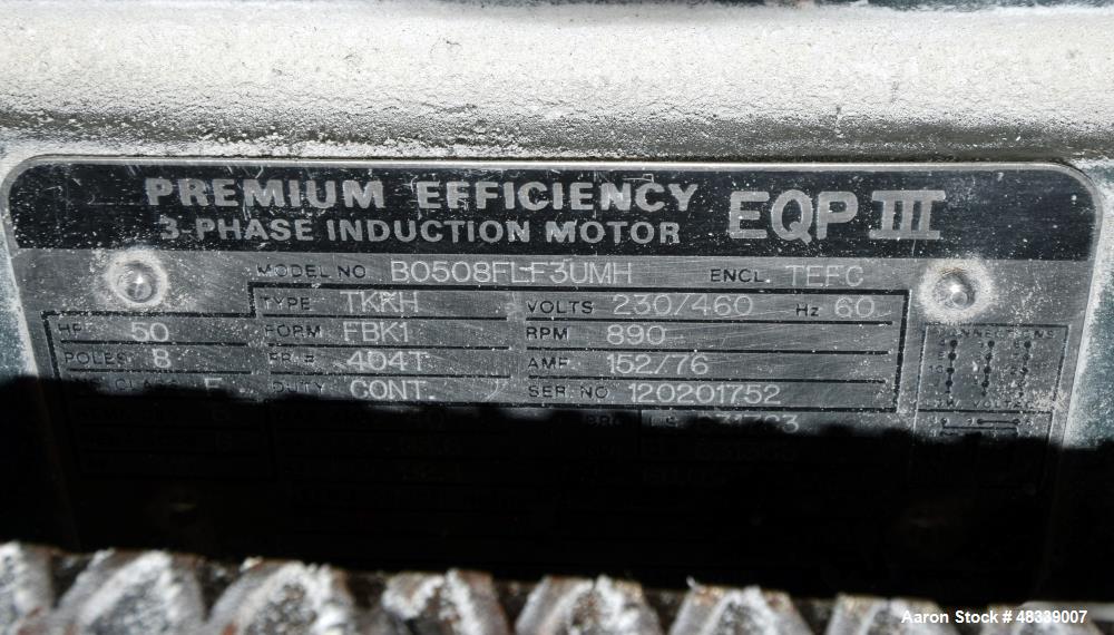 Used McLanahan 24” X 48” Heavy Duty Double Roll Crusher, Part# HDDR2448007, Carbon Steel. Designed for Trona at 700 tons per hour at 85 pounds per cubic foot bulk density. Dual flywheel drive with (2...