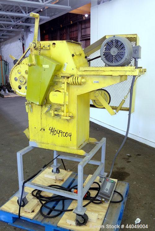 Used Roskamp Roller Mill, Model K, Carbon Steel. (2) Approximately 9" diameter x 12" wide grooved rolls, manually adjustable, 11" X 13" top feed, bottom discharge. Driven by a 7.5 hp, 3/60/230/460 vo...