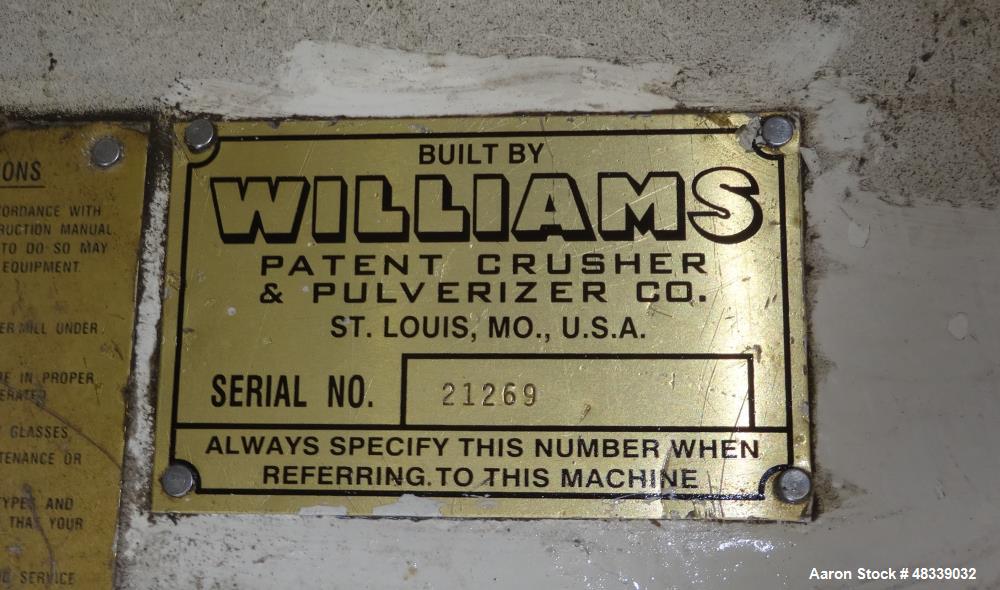 Used- Williams 85" Fluid Bed Roller Mill.