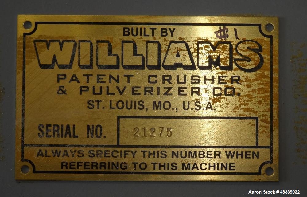 Used Williams 85" Fluid Bed Roller Mill.