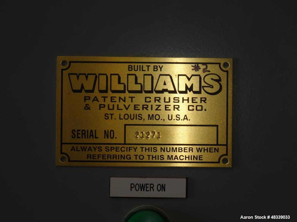 Used Williams 85" Fluid Bed Roller Mill.