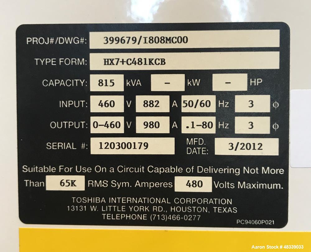 Used Williams 85" Fluid Bed Roller Mill.
