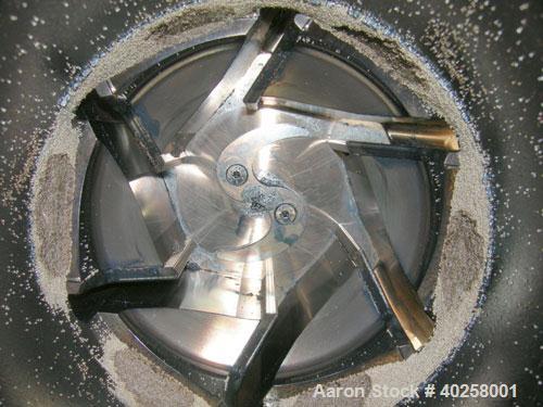 Used Drais SuperFlow high performance perl mill, model DCP-SF170C. 15 liter (3.9 gallon) carbon steel jacketed bowl 14 3/8" diameter x 19" deep rated 5 bar (72 psi) at 98 deg C (208 F).  Bowl has sta...