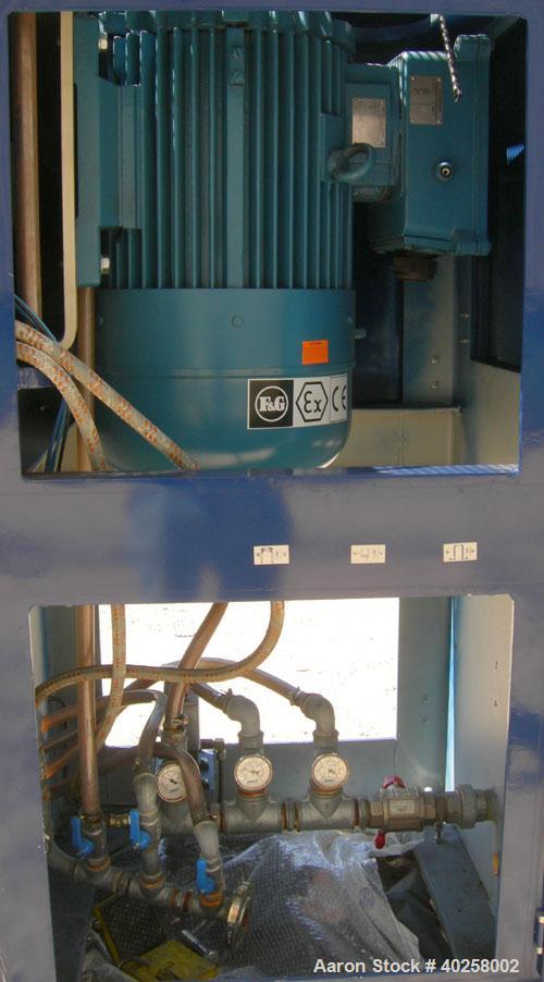 Used Drais SuperFlow high performance perl mill, model DCP-SF170C. 15 liter (3.9 gallon) carbon steel jacketed bowl 14 3/8" diameter x 19" deep rated 5 bar (72 psi) at 98 deg C (208 F).  Bowl has sta...