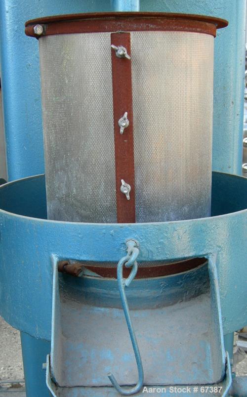 USED:Chicago Boiler "red head" sand mill, model 8P, carbon steel. Continuous duty, 10" grinding chamber, open mill, jacketed tube. Driven by a 15 hp, 3/60/230/460 volt 1770 rpm XP motor. Nominal capa...