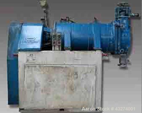 Used Dyno-Mill KD200 C Bead Mill.  Stainless steel, jacketed, 53 gallons (200 liters) capacity, chamber size 19" diameter x 43" length (480 x 1100 mm).  75 hp, 220/380V, 1445 rpm drive.  Hydraulic co...