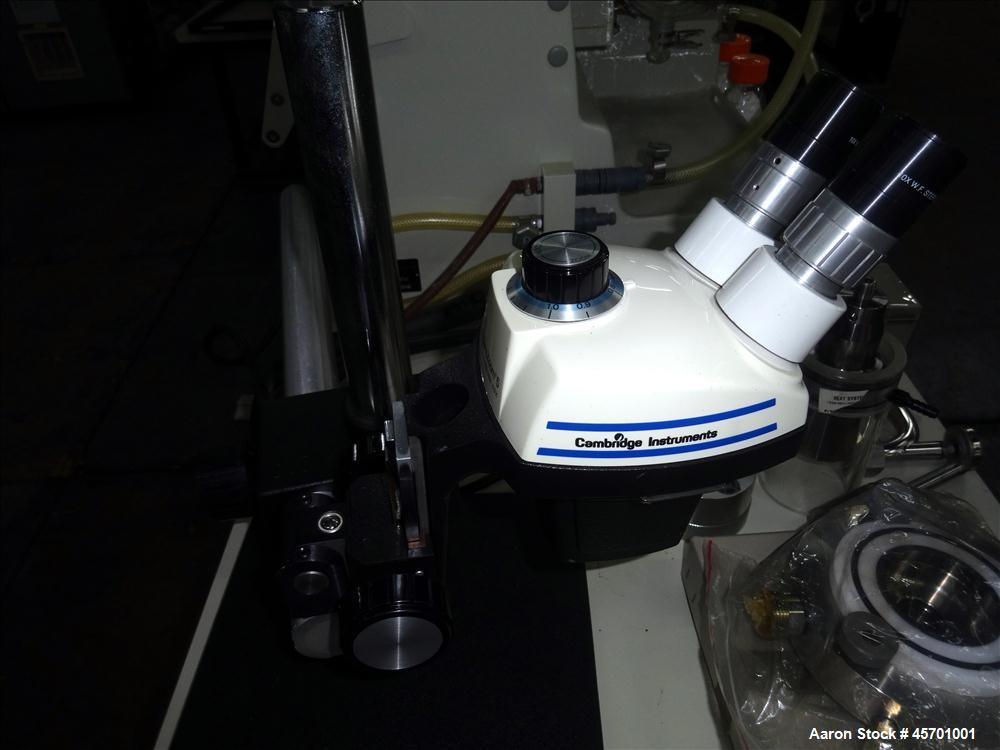 Used Dyno Mill Laboratory Mill, Model Type KDL, Horizontal. Approximately 0.3 liter glass grinding chamber, approximately 6" diameter x 2-1/4" deep. Has approximately 3.77" diameter polyurethane agit...