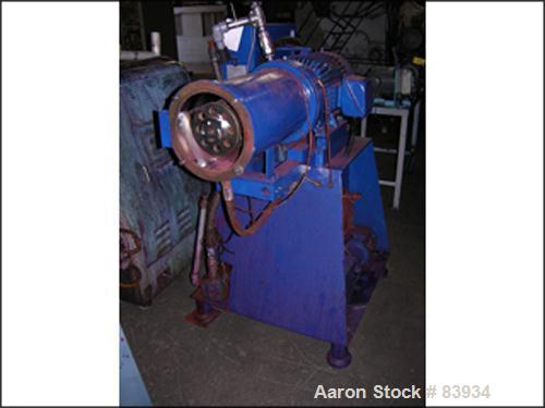 USED: Eiger horizontal media mill, model 20LSSETFVSCN. 20 liter capacity, stainless steel chamber, on base with 30 hp 230/460 volt XP motor, with 1" gear pump and lube system. Built 1994.