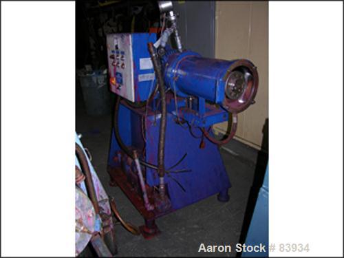 USED: Eiger horizontal media mill, model 20LSSETFVSCN. 20 liter capacity, stainless steel chamber, on base with 30 hp 230/460 volt XP motor, with 1" gear pump and lube system. Built 1994.