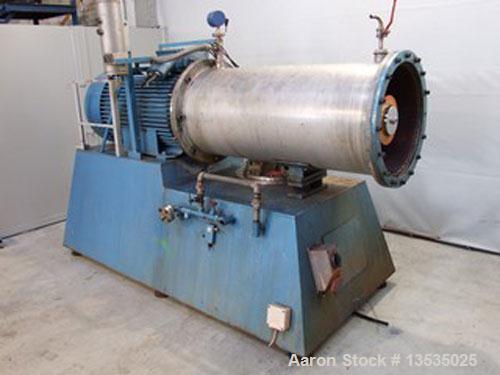 Used-Eiger Torrance 250LSSE TFV Bead Mill. Stainless steel, 66 gallons (250 liters) capacity, 100 hp/75 kW, 590 rpm, 380/3/5...
