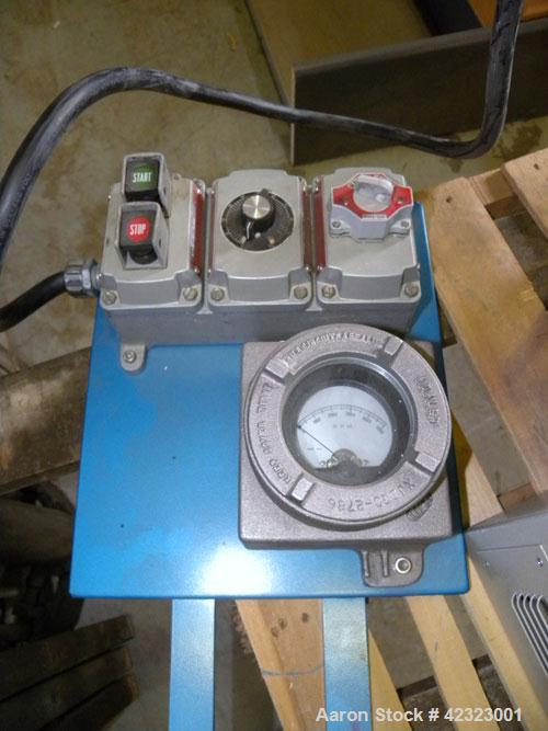 Used Eiger Machinery Mini Motor Media Mill, model MKII-M250-VSE-EXP, 304 stainless steel. Horizontal jacketed chamber approximately 2’’ diameter x 6’’ long. Sample size 50-120 mls, bead charge 20-40 ...