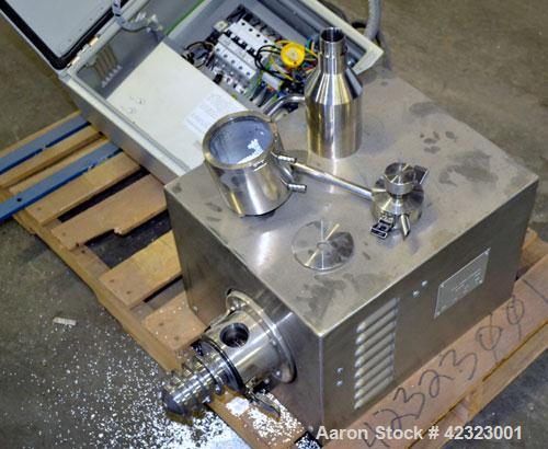 Used Eiger Machinery Mini Motor Media Mill, model MKII-M250-VSE-EXP, 304 stainless steel. Horizontal jacketed chamber approximately 2’’ diameter x 6’’ long. Sample size 50-120 mls, bead charge 20-40 ...
