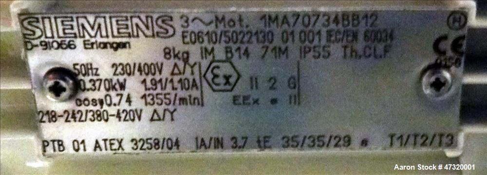 Used Romaco Fryma Koruma Coball Annular Gap Bead Mill, Model MS 12.