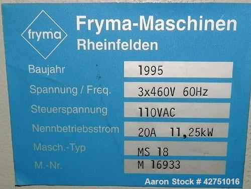 Used Fryma CoBall Annular Gap Bead Mill, Model MS-18
