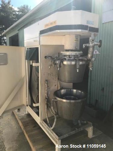Used Fryma Coball Mill, Model MS-50. High performance annular gap bead mill for sub-micron milling. Capacity: 4 m3/hr. Capacity size 3 gallon(11.4 liter). Capacity range approximately: 150-1000kg/hr....