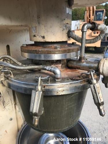 Used Fryma Coball Mill, Model MS-50. High performance annular gap bead mill for sub-micron milling. Capacity: 4 m3/hr. Capacity size 3 gallon(11.4 liter). Capacity range approximately: 150-1000kg/hr....