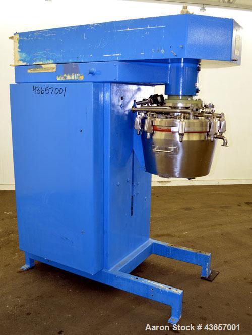 Used Fryma CoBall Annular Gap Bead Mill, Model MS-50. 316 Stainless steel product contact areas. Jacketed bowl, grinding volume 8 liter (2.11 gallon). Jacket rated 3 bar (43.5 psi). Approximate throu...