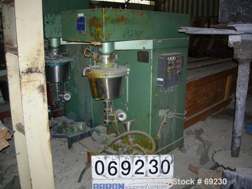 USED: Fryma Coball mill, type MSZ32. Stainless steel on product contact parts. Rotor dia 13.2" (340 mm dia). Jacketed rated for 37.5psi (2.5 bar). Belt driven by a 36 hp/24 kw-380 volt/50 cycle/3 phX...