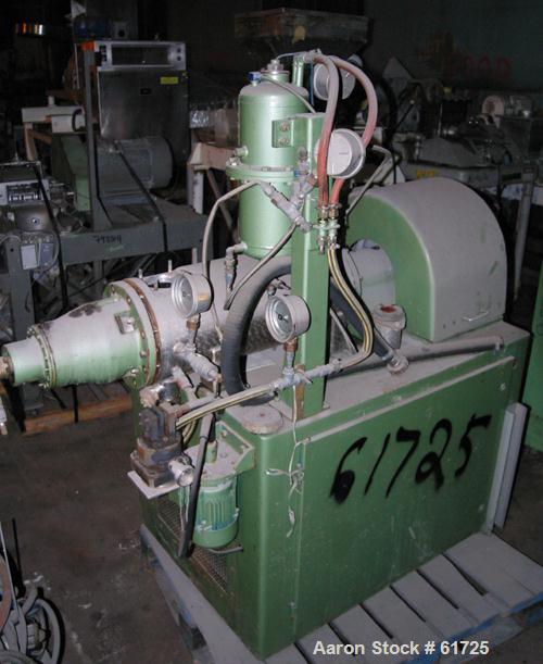 USED: Netzsch mill, type size 25. 316 stainless steel construction (VA1.4571). Barrel 10" diameter x 26" long, working capacity 6.6 gallon (25 liter). Throughput rate gallon/hour 13-130 (liter/hour 5...
