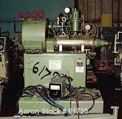 USED: Netzsch mill, type size 25. 316 stainless steel construction (VA1.4571). Barrel 10" diameter x 26" long, working capacity 6.6 gallon (25 liter). Throughput rate gallon/hour 13-130 (liter/hour 5...