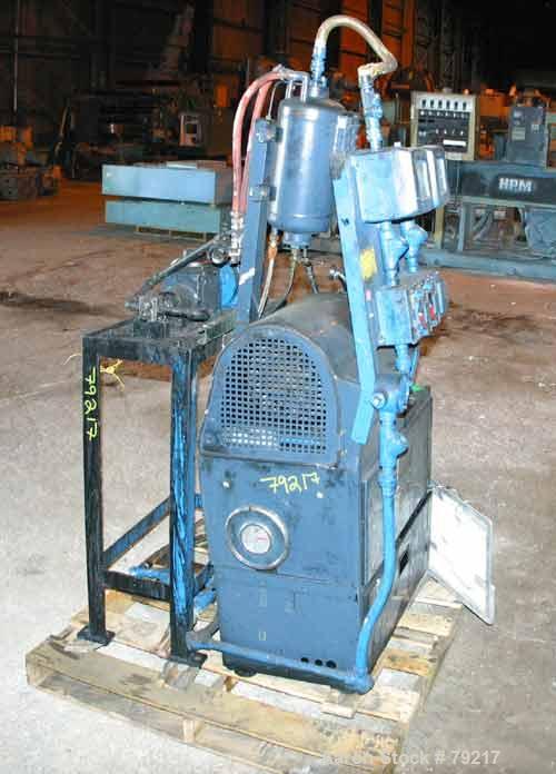 USED: Netsch horizontal jacketed media mill, model 4, stainless steel. Approximate 5" diameter x 14" long chamber. 1.1 gallon capacity. Manual speed adjustment. Driven by an approximate 7.5 hp motor....