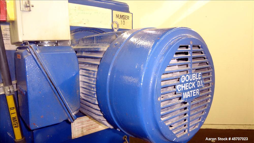 Used Netzsch Horizontal Media Mill, Model LMC60(E), Carbon Steel Jacketed Chamber, Porcelain Lined. Capacity 49.5 liters. Chamber approximately 11-3/4" diameter x 36" long with disc type agitator wit...