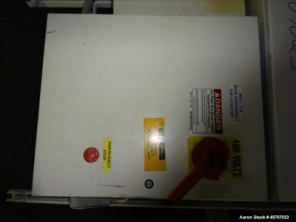Used Netzsch Horizontal Media Mill, Model LMC60(E), Carbon Steel Jacketed Chamber, Porcelain Lined. Capacity 49.5 liters. Chamber approximately 11-3/4" diameter x 36" long with disc type agitator wit...