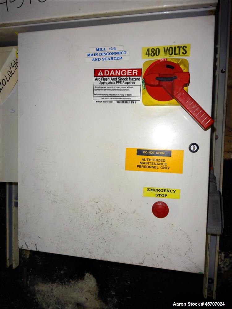 Used Netzsch Horizontal Media Mill, Model LMC60(E), Carbon Steel Jacketed Chamber, Porcelain Lined. Capacity 49.5 liters. Chamber approximately 11-3/4" diameter x 36" long with disc type agitator wit...
