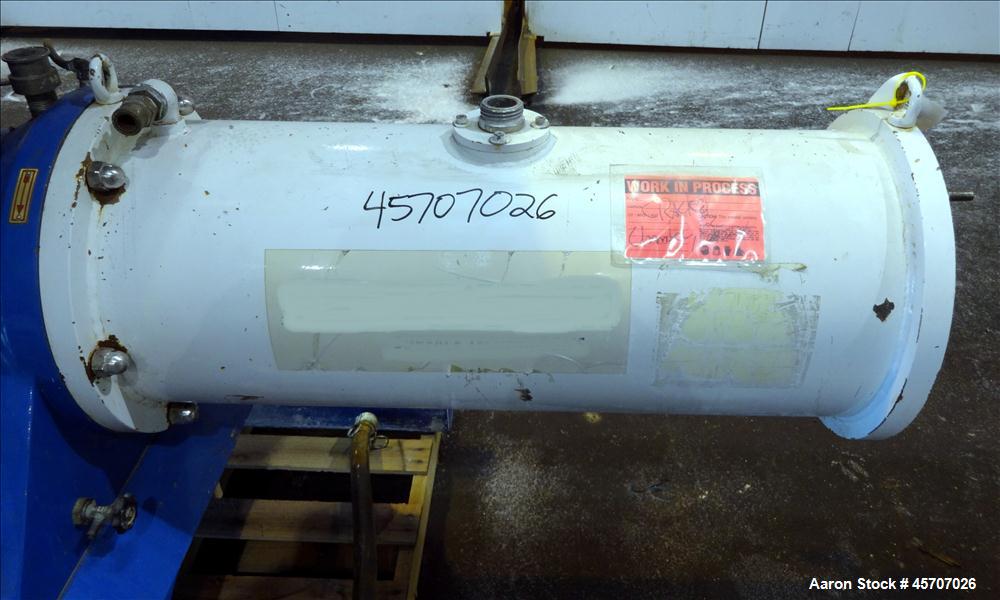 Used Netzsch Horizontal Media Mill, Model LMC60(E), Carbon Steel Jacketed Chamber, Porcelain Lined. Capacity 49.5 liters. Chamber approximately 11-3/4" diameter x 36" long with no discs, no side cham...