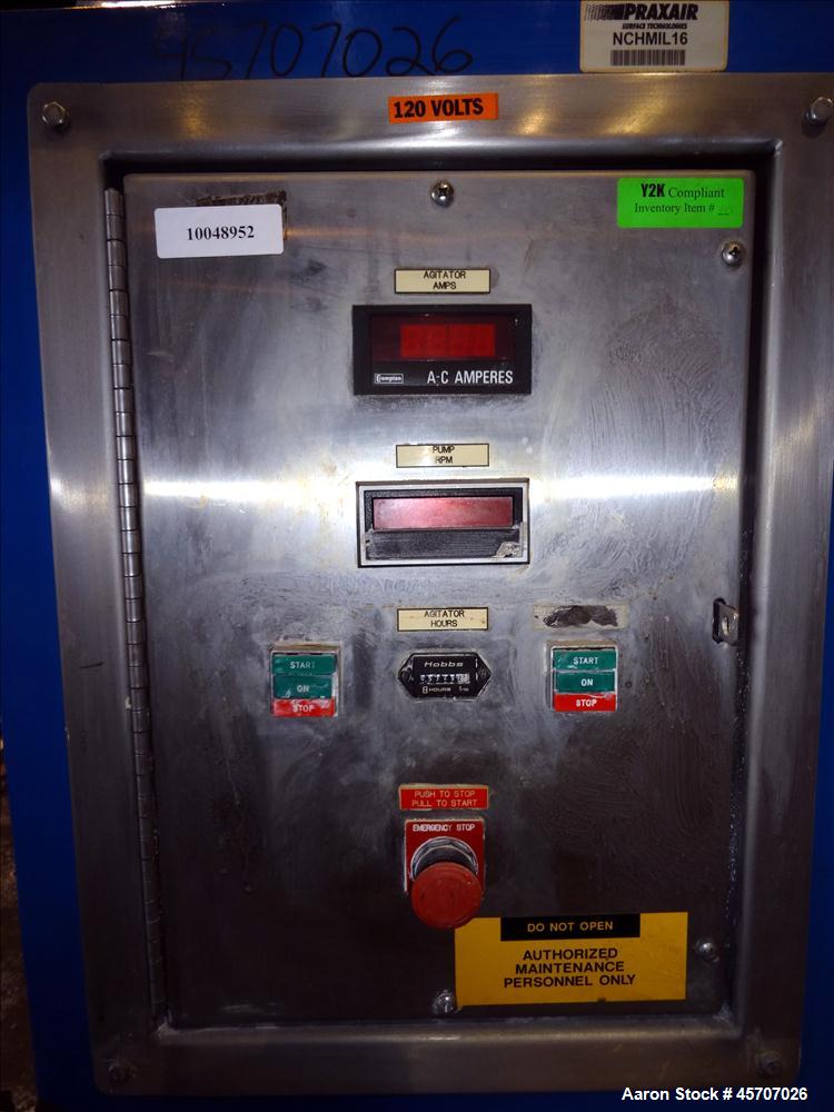 Used Netzsch Horizontal Media Mill, Model LMC60(E), Carbon Steel Jacketed Chamber, Porcelain Lined. Capacity 49.5 liters. Chamber approximately 11-3/4" diameter x 36" long with no discs, no side cham...