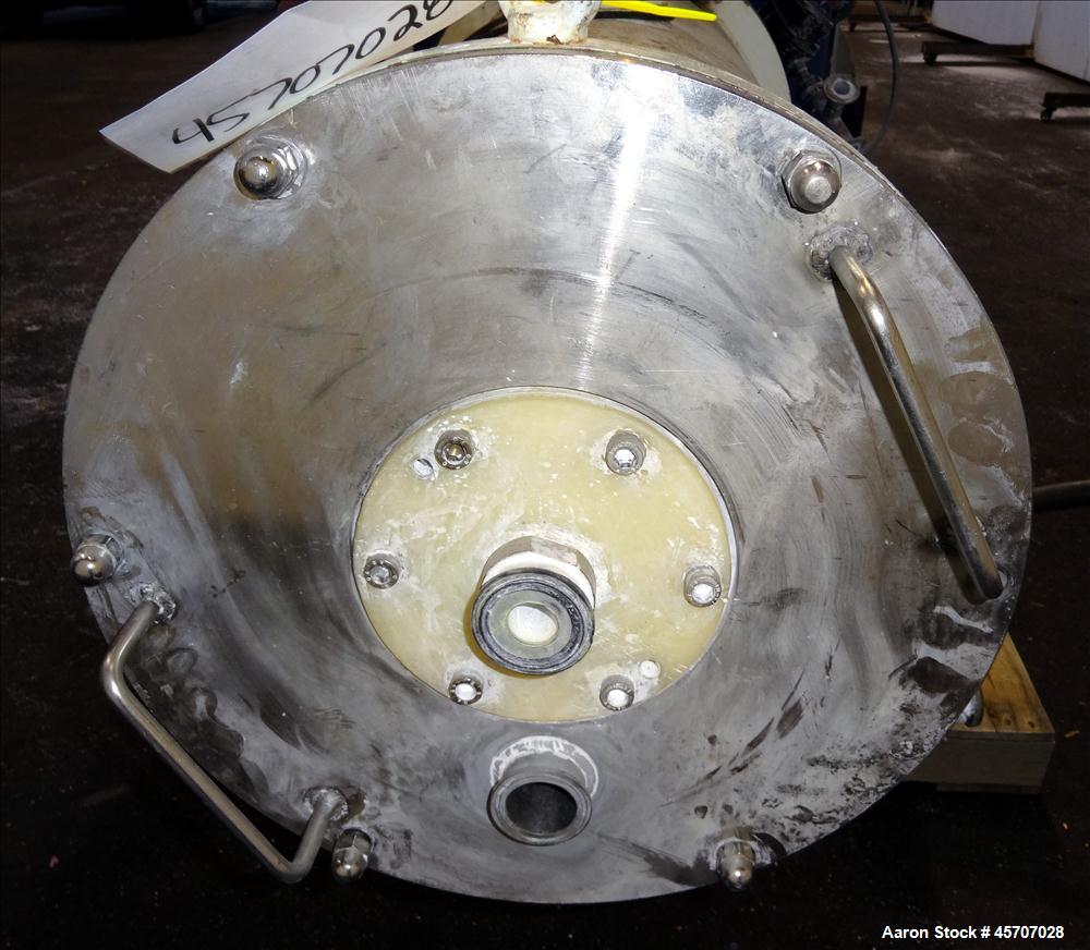 Used Netzsch Horizontal Media Mill, Model LMC60(E), Carbon Steel Jacketed Chamber, Porcelain Lined. Capacity 49.5 liters. Chamber approximately 11-3/4" diameter x 36" long with disc type agitator wit...