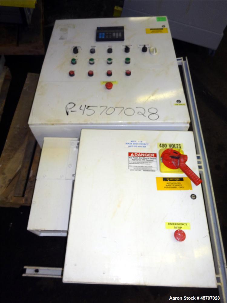 Used Netzsch Horizontal Media Mill, Model LMC60(E), Carbon Steel Jacketed Chamber, Porcelain Lined. Capacity 49.5 liters. Chamber approximately 11-3/4" diameter x 36" long with disc type agitator wit...