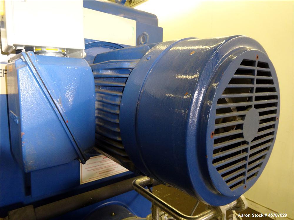 Used Netzsch Horizontal Media Mill, Model LMC60(E), Carbon Steel Jacketed Chamber, Porcelain Lined. Capacity 49.5 liters. Chamber approximately 11-3/4" diameter x 36" long with disc type agitator wit...