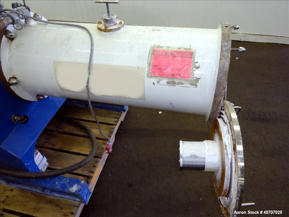 Used Netzsch Horizontal Media Mill, Model LMC60(E), Carbon Steel Jacketed Chamber, Porcelain Lined. Capacity 49.5 liters. Chamber approximately 11-3/4" diameter x 36" long with disc type agitator wit...
