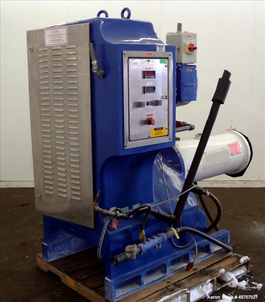 Used Netzsch Horizontal Media Mill, Model LMC60(X), Carbon Steel Jacketed Chamber, Porcelain Lined. Capacity 49.5 liters. Chamber approximately 11-3/4" diameter x 36" long, with no disks or separator...