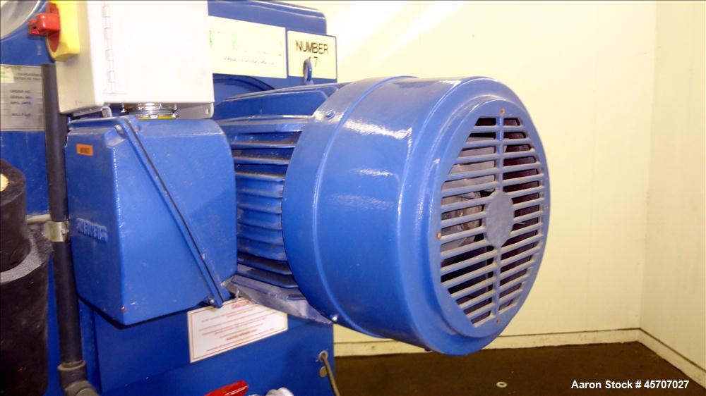 Used Netzsch Horizontal Media Mill, Model LMC60(X), Carbon Steel Jacketed Chamber, Porcelain Lined. Capacity 49.5 liters. Chamber approximately 11-3/4" diameter x 36" long, with no disks or separator...