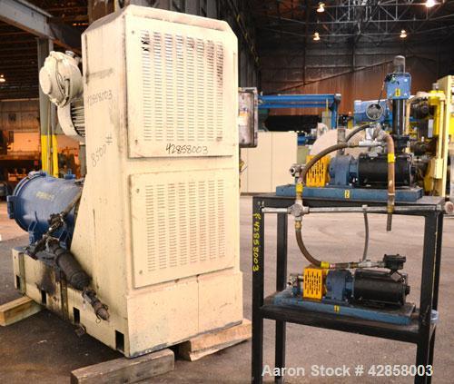 Used Netzsch Horizontal Media Mill, Model LME-200K, Type 574.77.08, Carbon Steel. Jacketed chamber capacity 59.9 gallon (227 liter). Throughput approximately 200-2000 liters per hour. Chamber approxi...