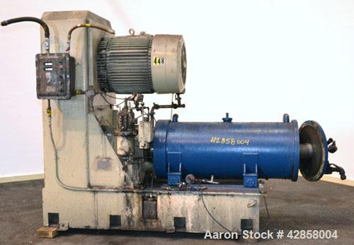 Used Netzsch Horizontal Media Mill, Model LME-200K, Type 574.77.08, Carbon Steel. Jacketed chamber capacity 59.9 gallon (227 liter). Throughput approximately 200-2000 liters per hour. Chamber approxi...
