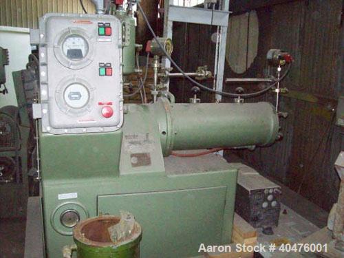 Used Netzsch Mill, model LME-20 with dynamic cartridge. The mill has been completely rebuilt by Netzsch and has no run time since the rebuild.