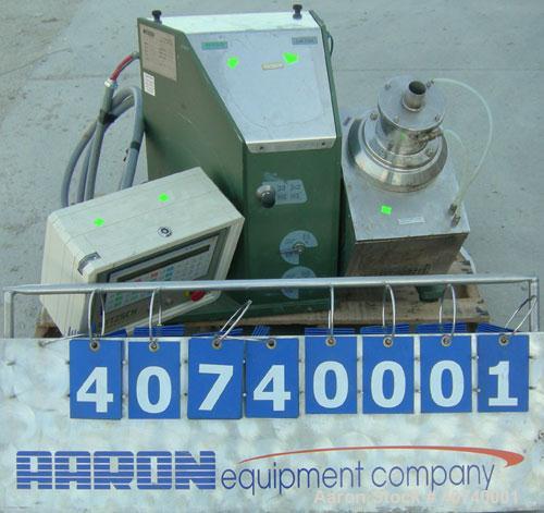 Used Netzsch Labstar Media Mill, Model LS-1, Type 993-06, .6 Liter Capacity.  Approximate 3 3/4" diameter, 316 stainless steel, chamber x approximately 4 11/16" deep.  1 1/2" inlet/outlet.  316 stain...