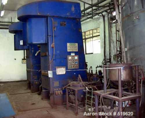 USED: Netzsch attrition mill, model RM100F, 100 liter capacity,vertical design, peg/counter-peg system, enclosed design, fullyheatable. With controls. Approximately 75 hp.