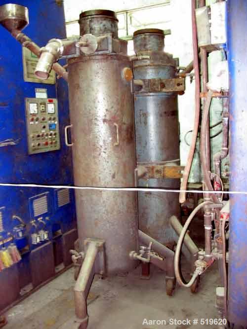USED: Netzsch attrition mill, model RM100F, 100 liter capacity,vertical design, peg/counter-peg system, enclosed design, fullyheatable. With controls. Approximately 75 hp.