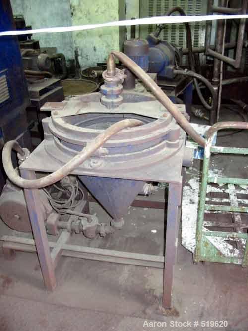 USED: Netzsch attrition mill, model RM100F, 100 liter capacity,vertical design, peg/counter-peg system, enclosed design, fullyheatable. With controls. Approximately 75 hp.